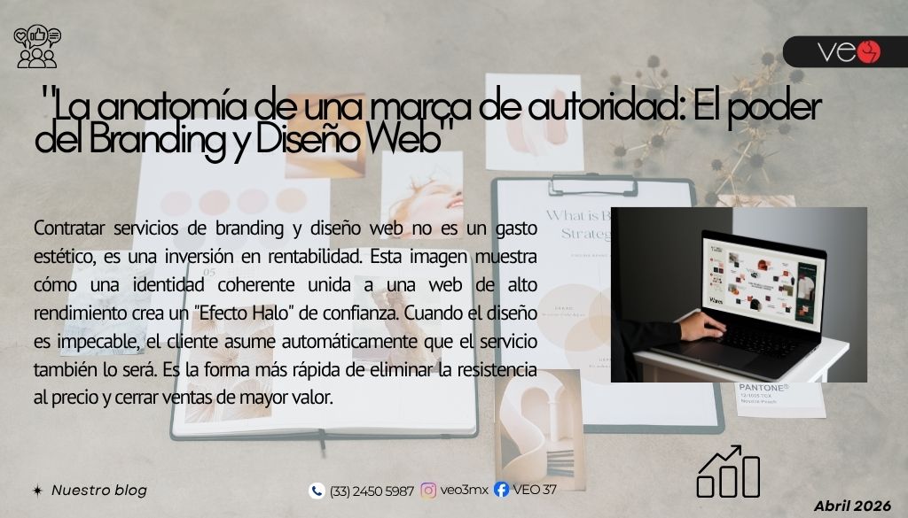 Infografía sobre servicios de branding y diseño web para posicionamiento de marca premium.